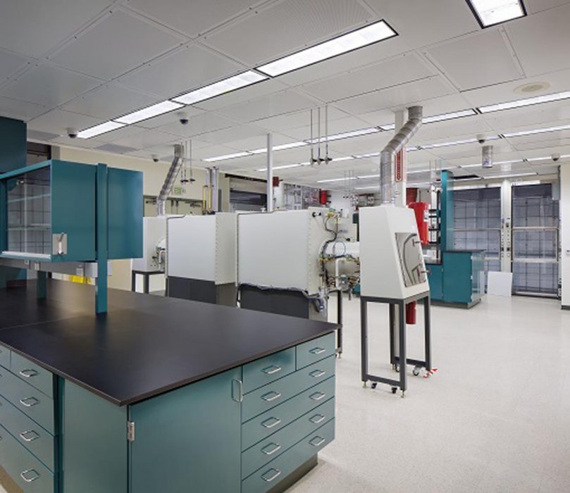 Renovated lab spaces for Air Products in Carlsbad, California completed by PRAVA Construction.