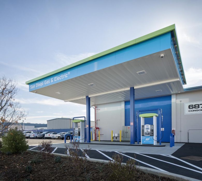 New CNG station for SDGE in San Diego, California constructed by PRAVA Construction.